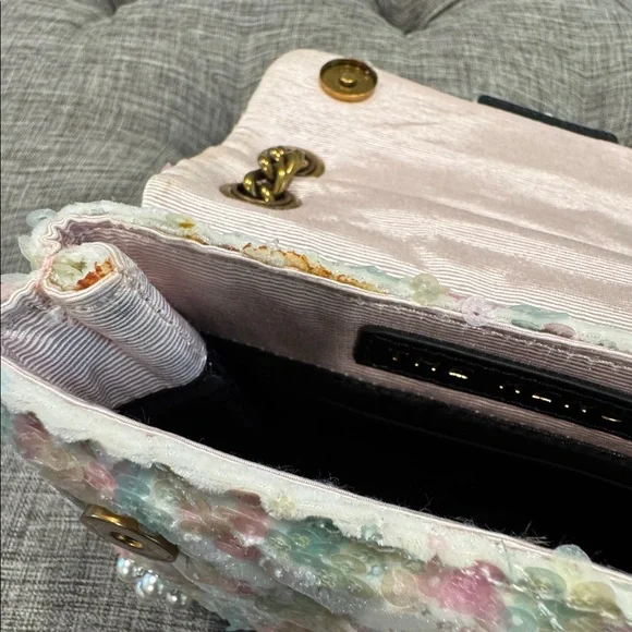 Kurt Geiger Bag Pastel Sequin Pearls Crystal Embellished Sample Sale Crossbody - Picture 17 of 17